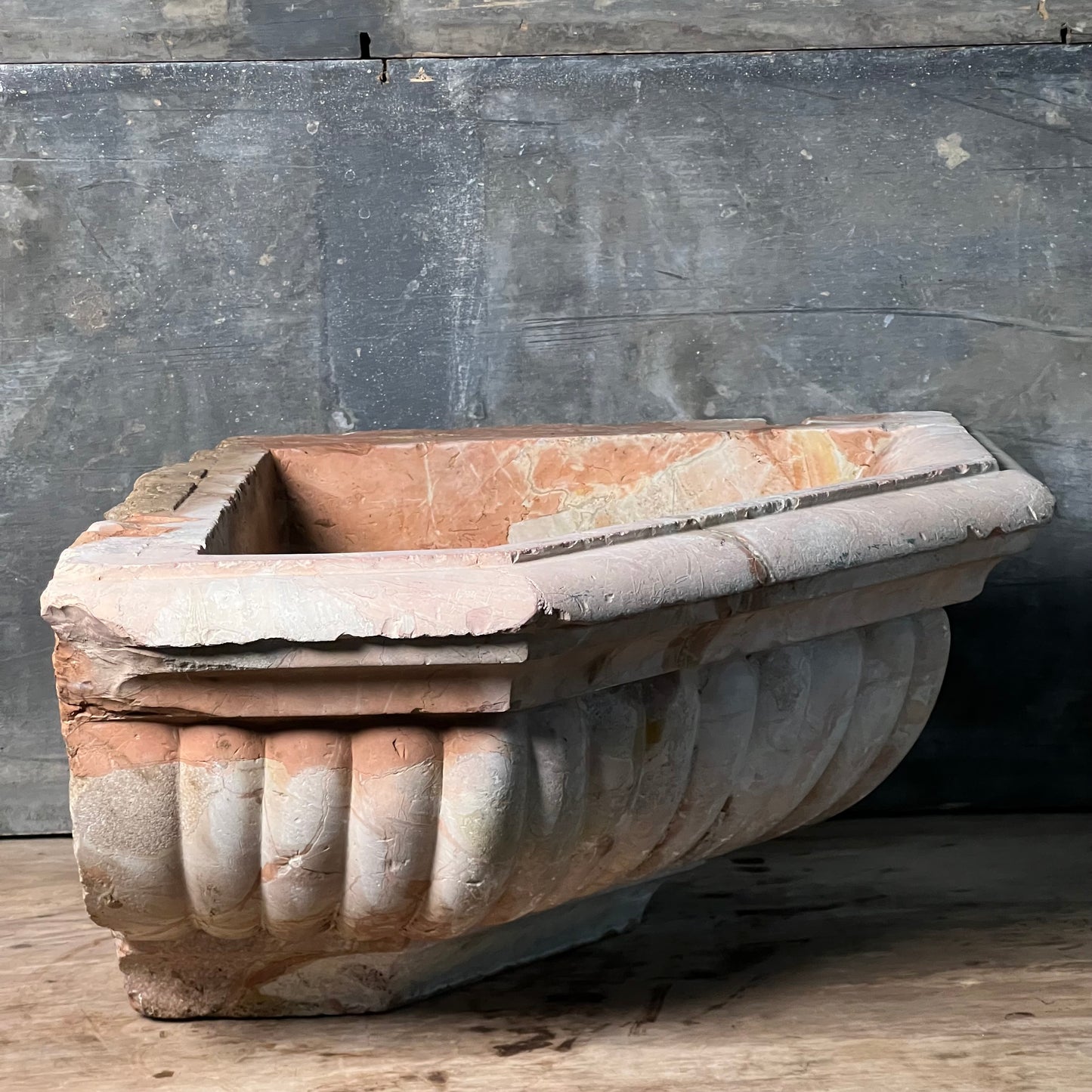 Venetian Font c.1750 in Rosa Antico Sicilian Marble