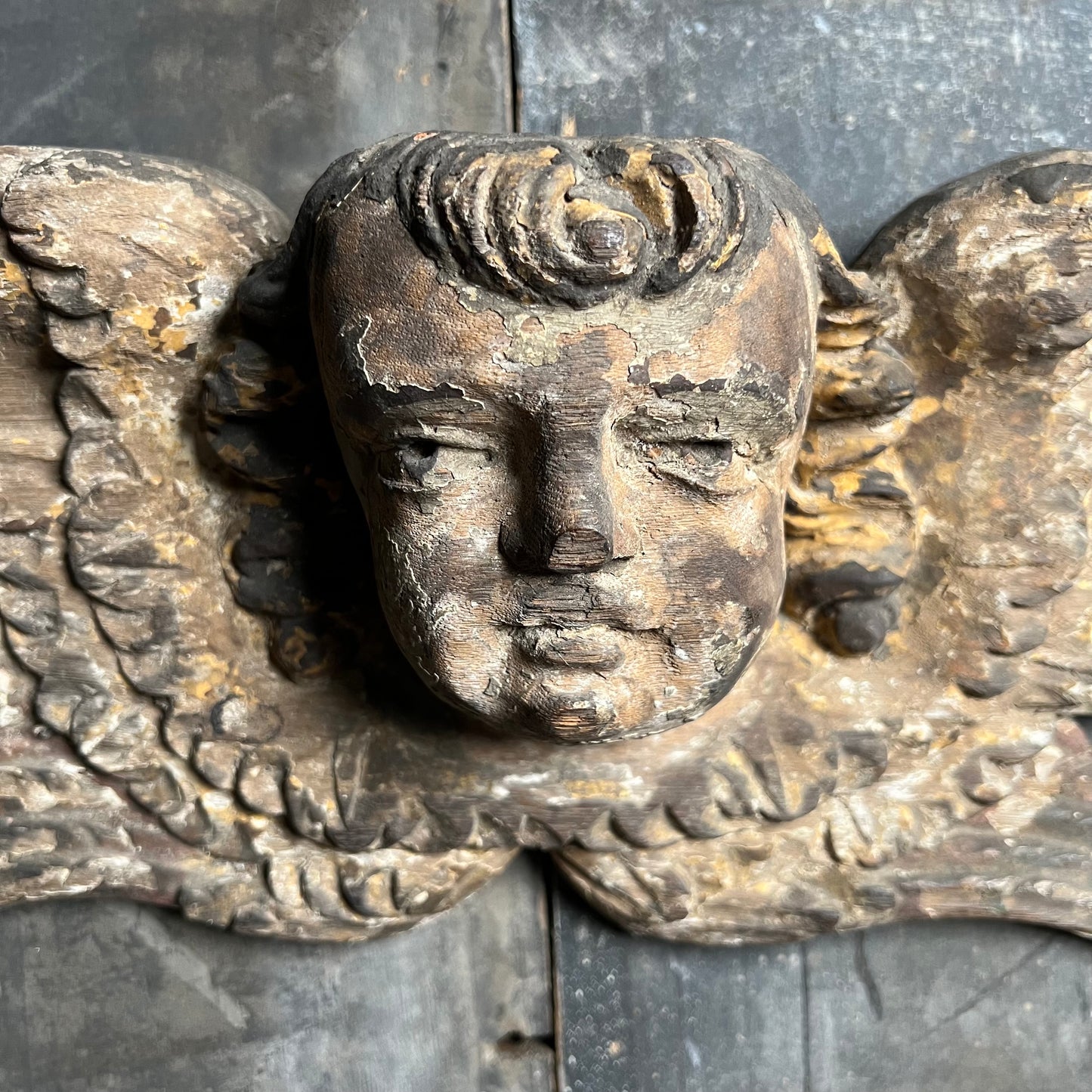 French Carved Angel Wall Frieze c.1750