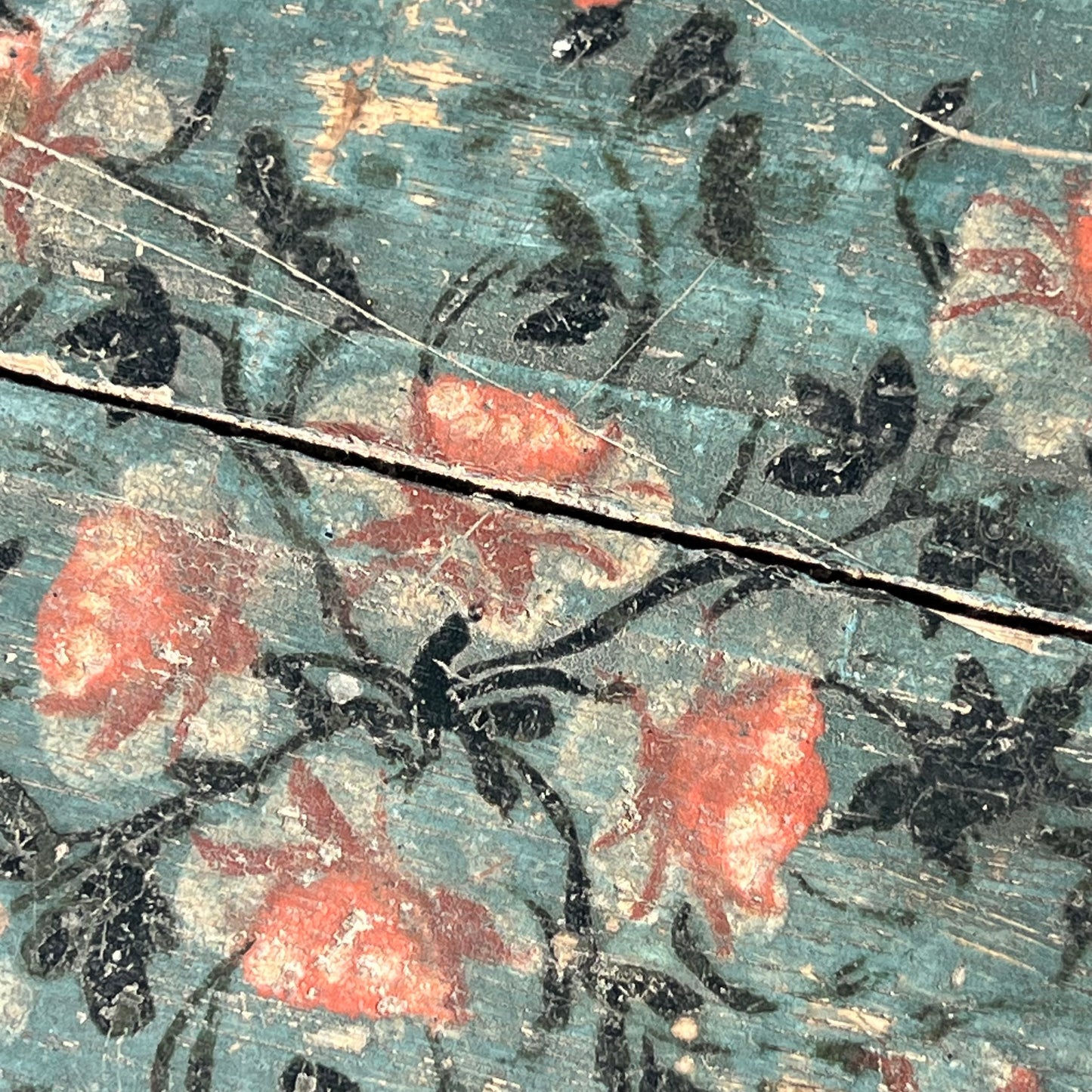 Swedish Painted Marriage Box (Hälsingland Style), Dated 1805