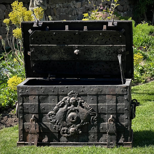 A Monumental 17th Century South German Iron Strong Chest, c.1650–1700