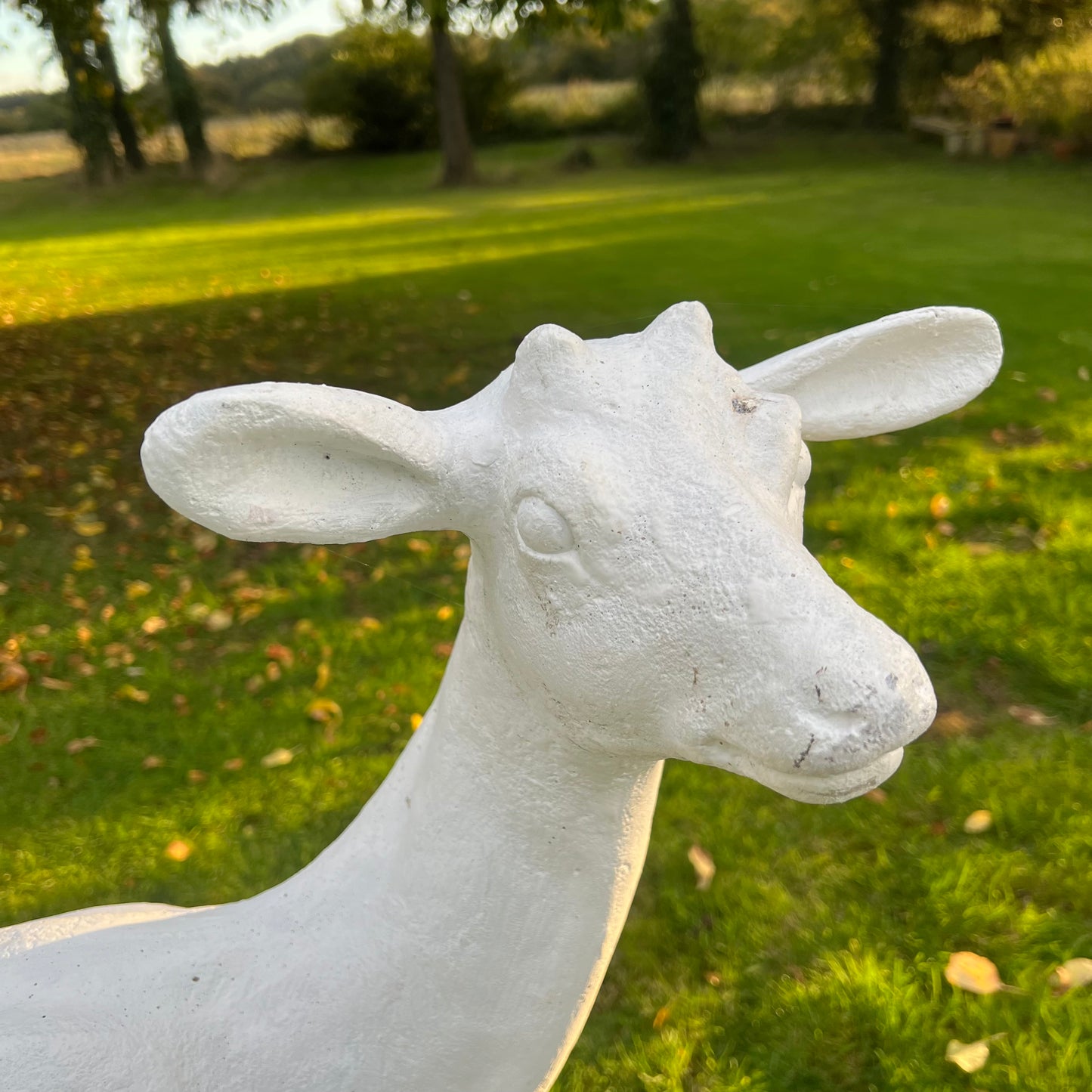 Pair of Composite Stone Deer Garden Statues