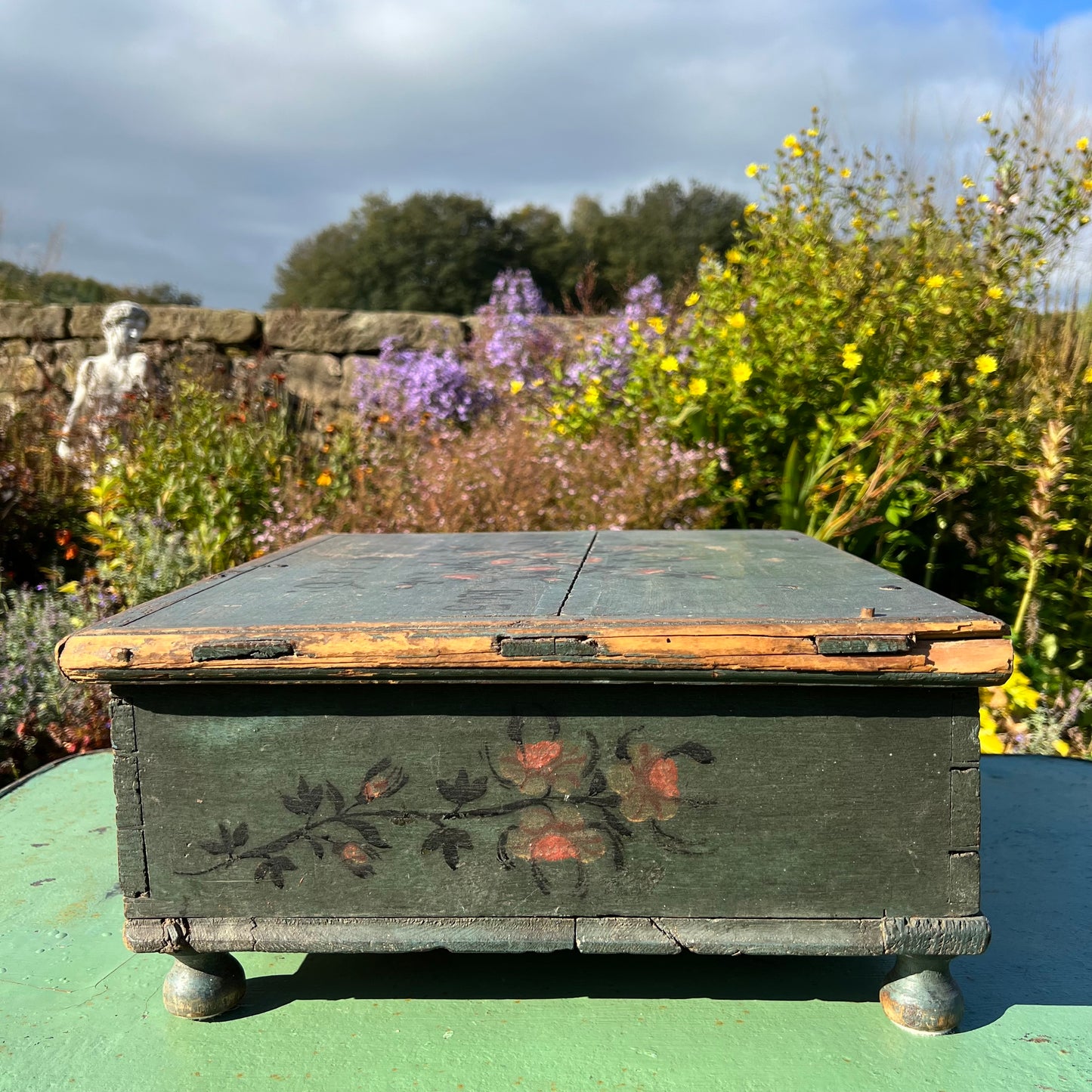 Swedish Painted Marriage Box (Hälsingland Style), Dated 1805