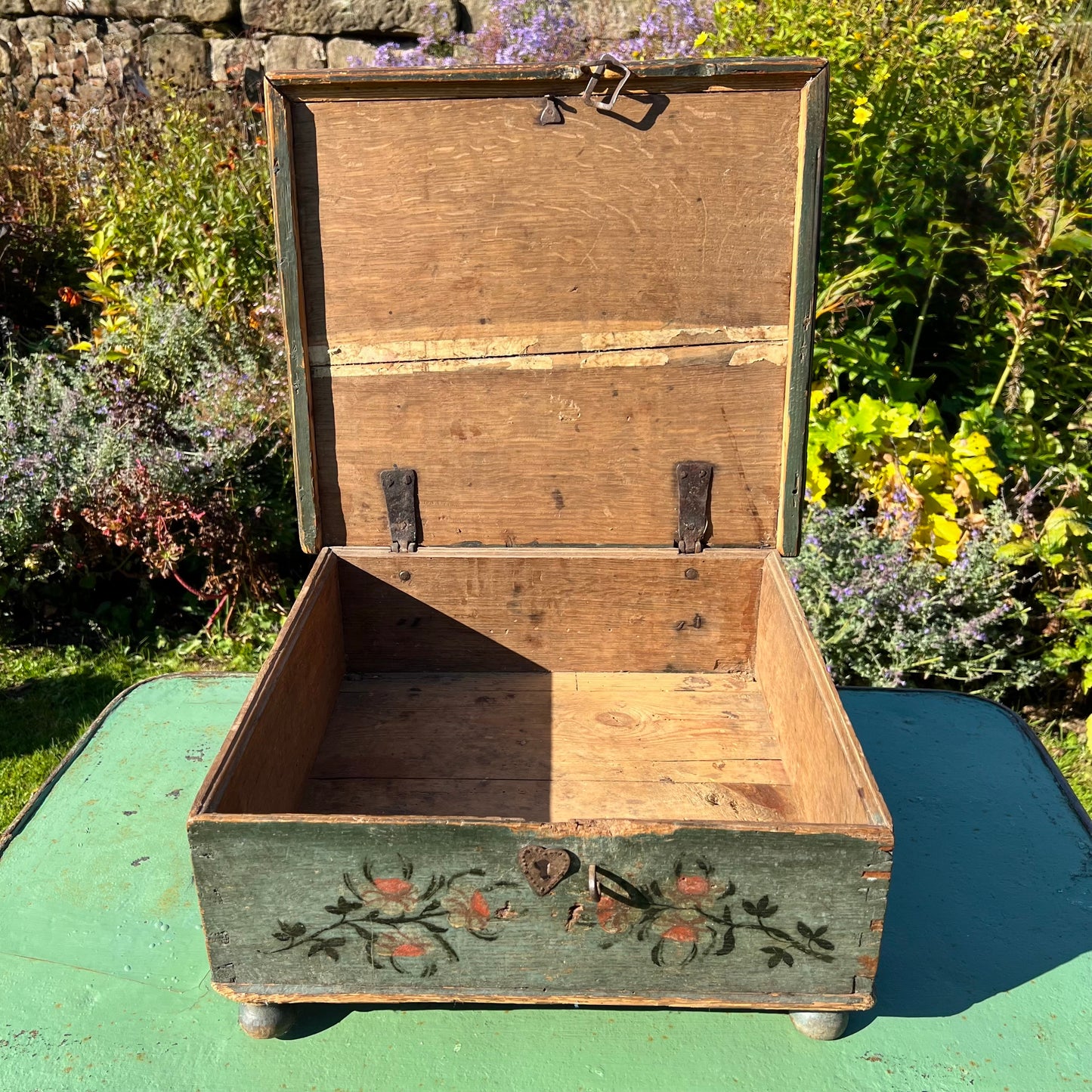 Swedish Painted Marriage Box (Hälsingland Style), Dated 1805