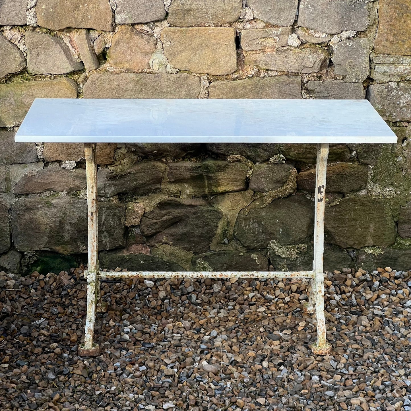 French Carrara Marble Topped Bistro Table c.1890