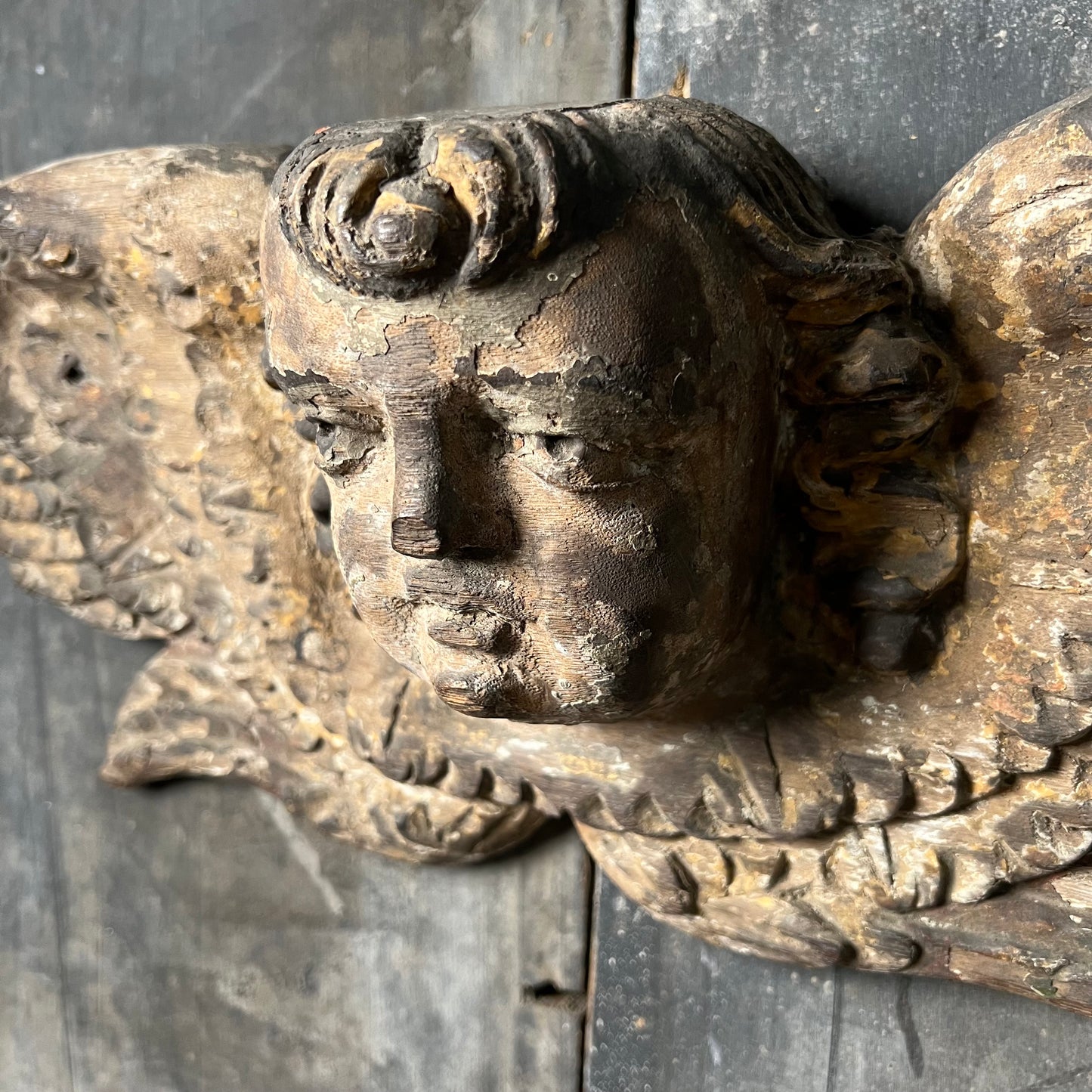 French Carved Angel Wall Frieze c.1750