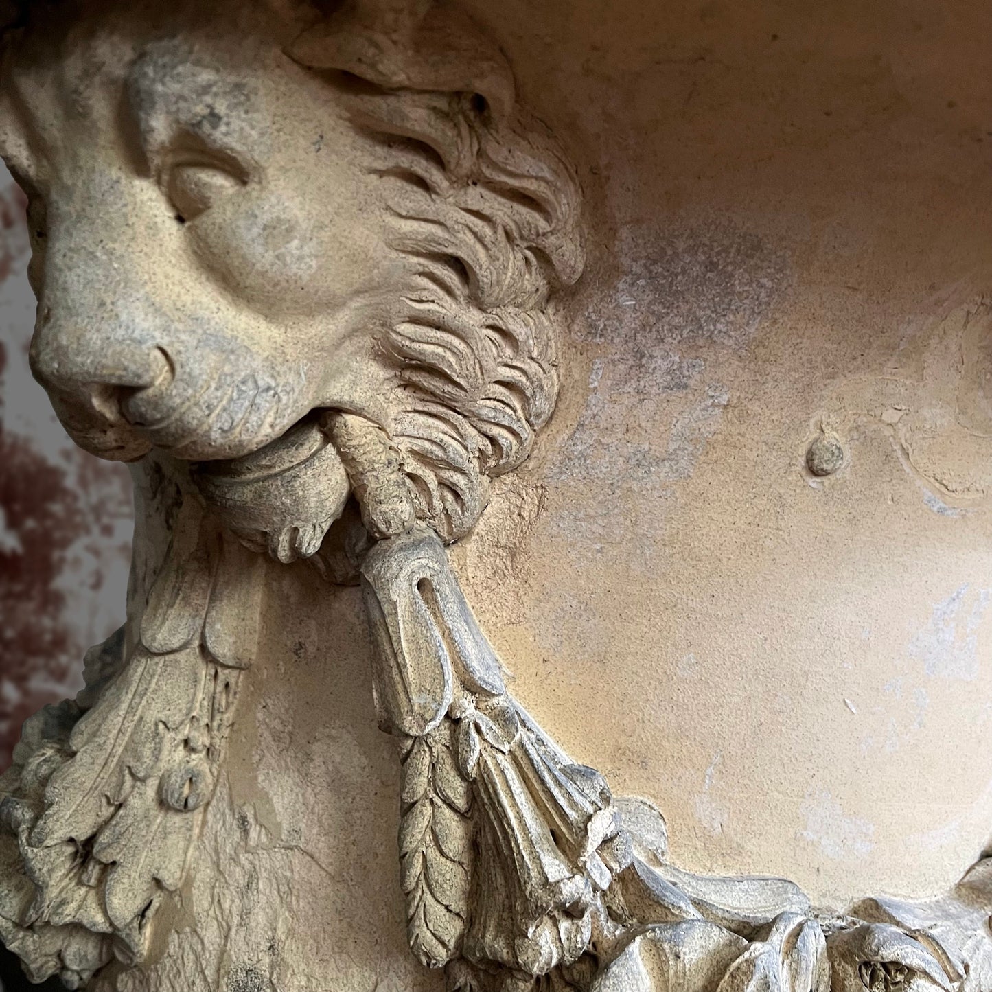 Grand Terracotta Lion Garden Vase By J M Blashfield c.1860