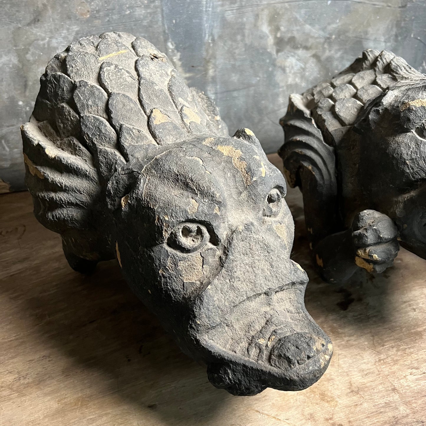 Large Pair of Gothic Revival Gargoyles