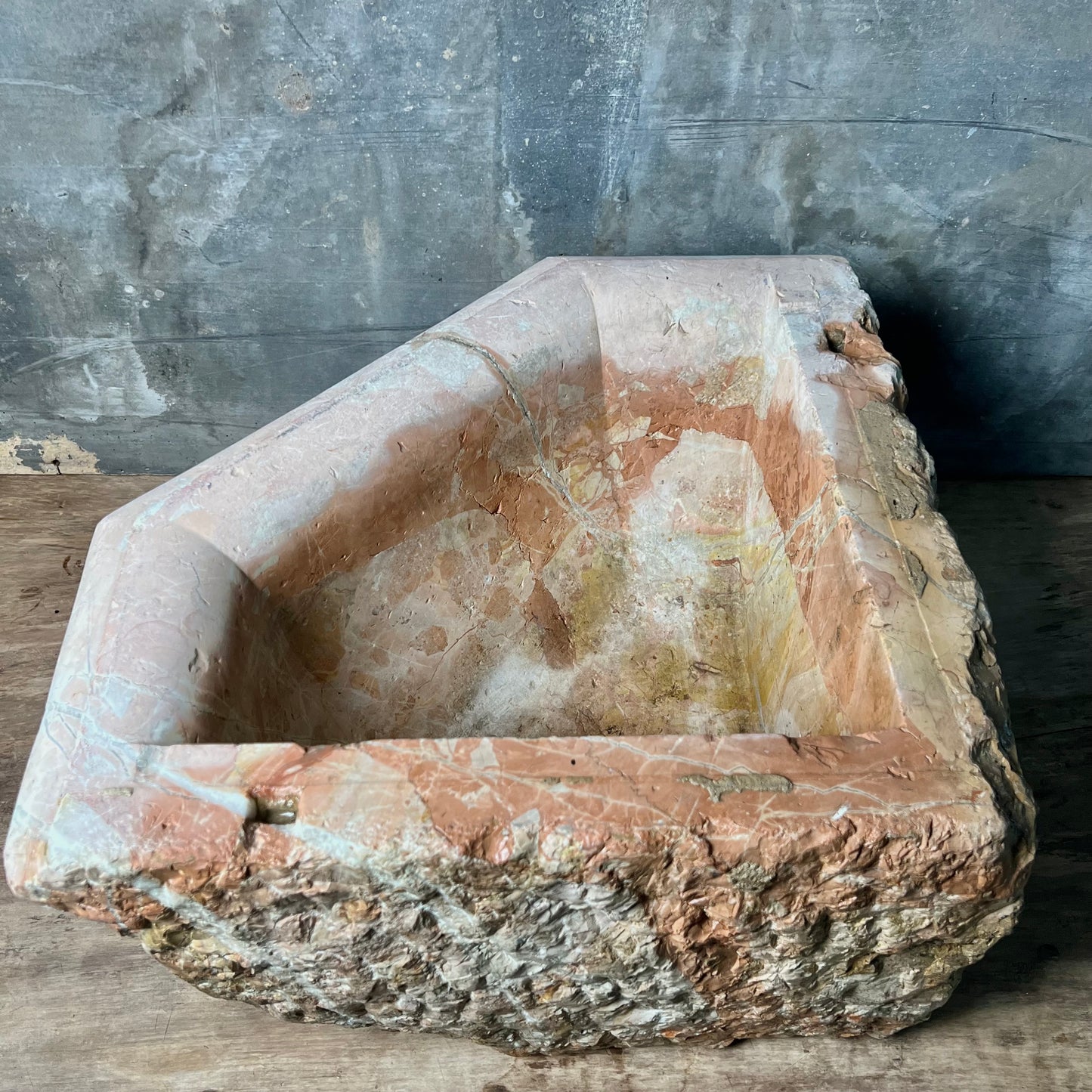 Venetian Font c.1750 in Rosa Antico Sicilian Marble