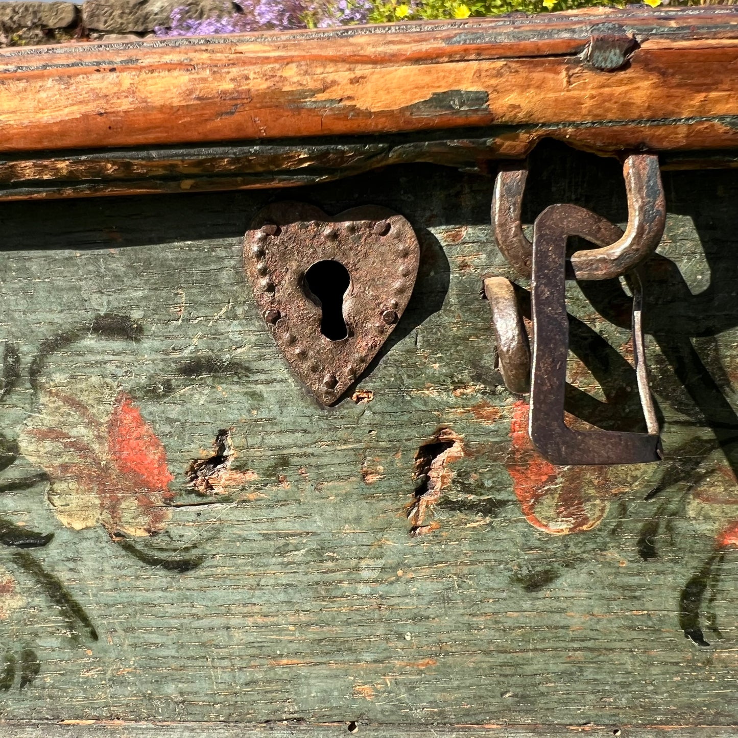 Swedish Painted Marriage Box (Hälsingland Style), Dated 1805