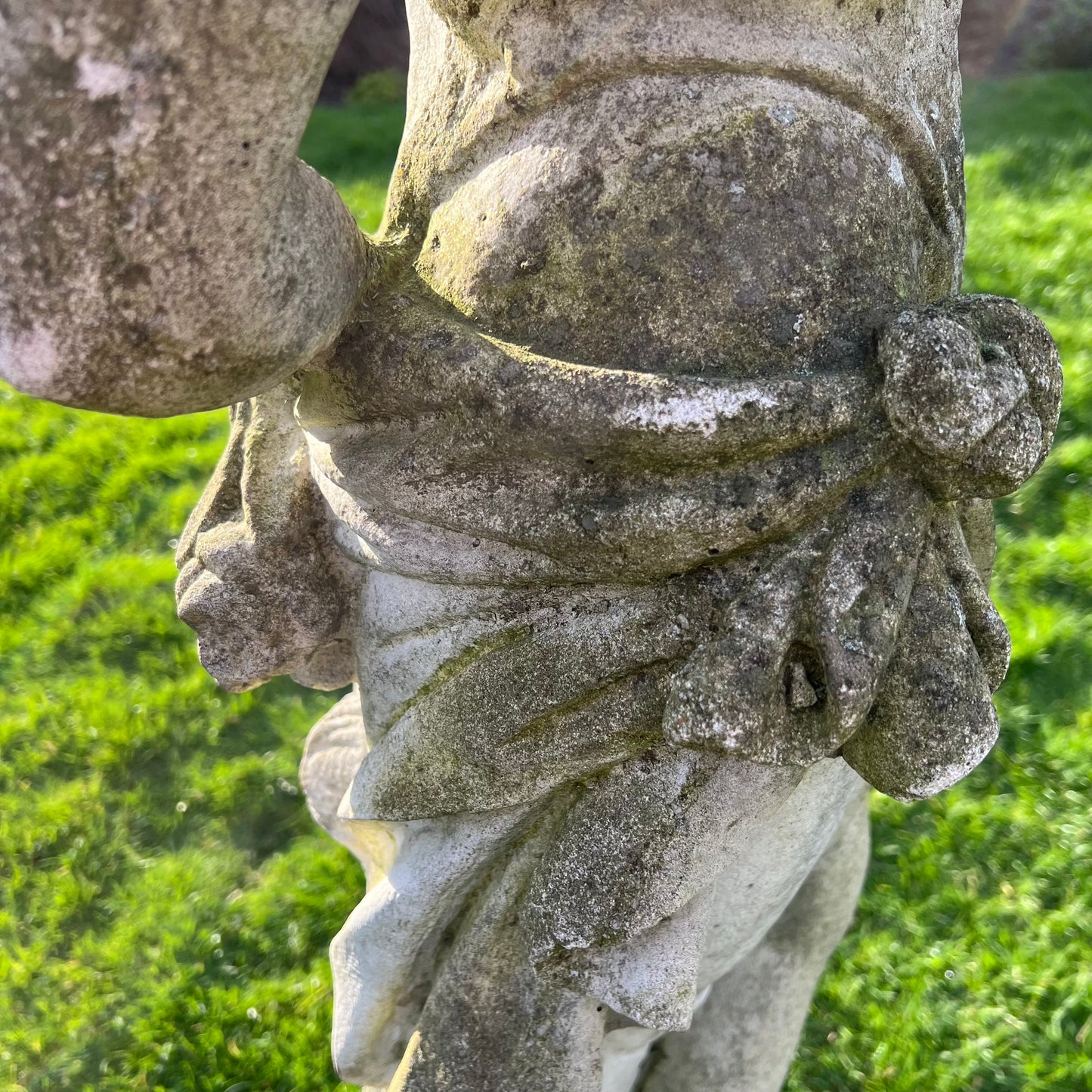 Statue of Flora with Scrolled Plinth Mid 20th Century