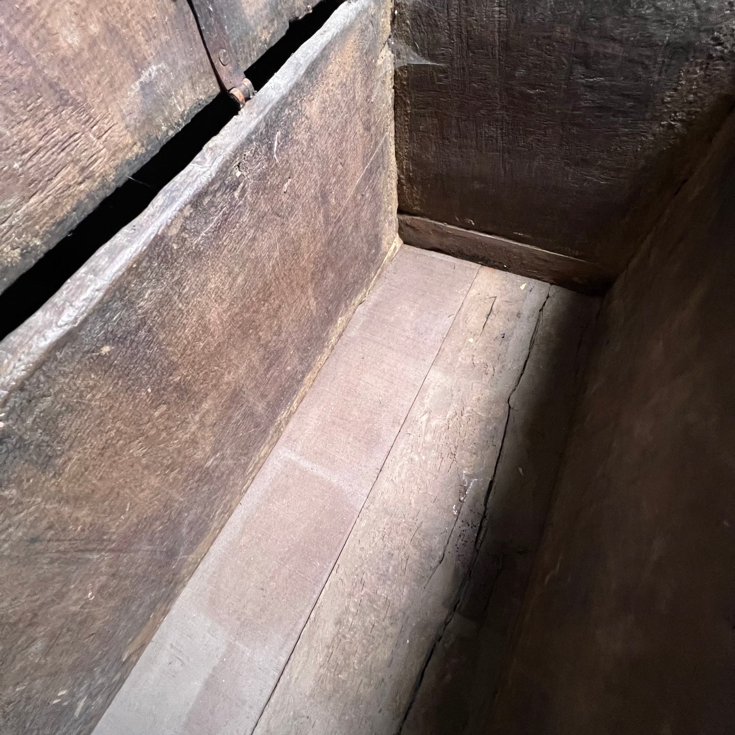 Remarkable English Oak Gothic Coffer c.1480