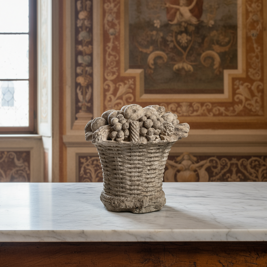 English Marble Basket of Fruits c.1750