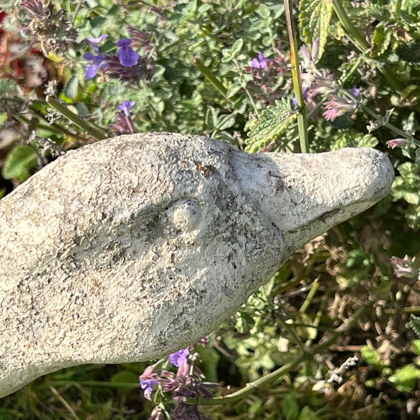 Pair of French Composite Stone Geese Mid-20th Century