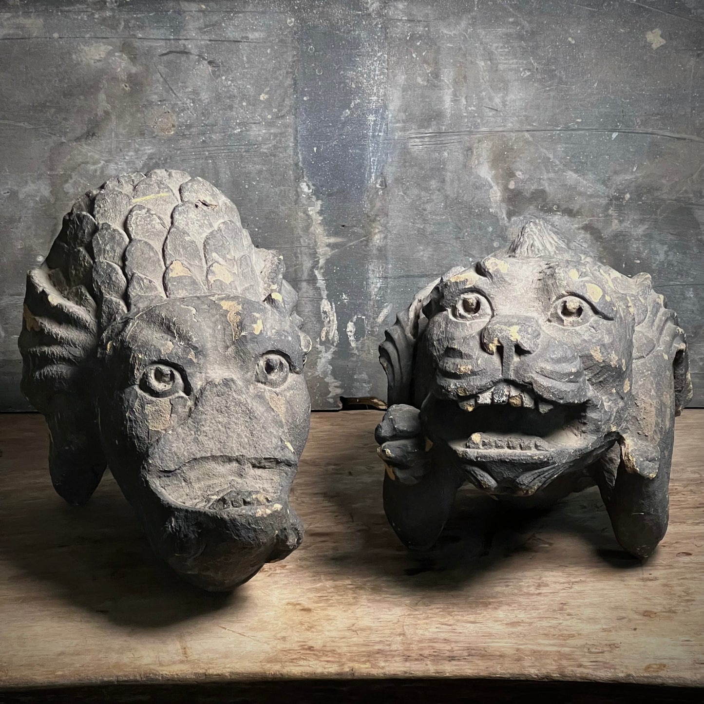 Large Pair of Gothic Revival Gargoyles