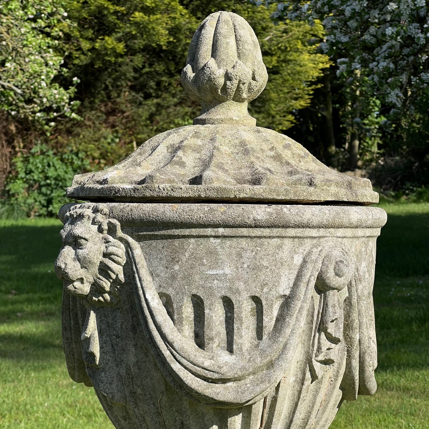 Robert Adam Style Swagged Urn Late 20th Century