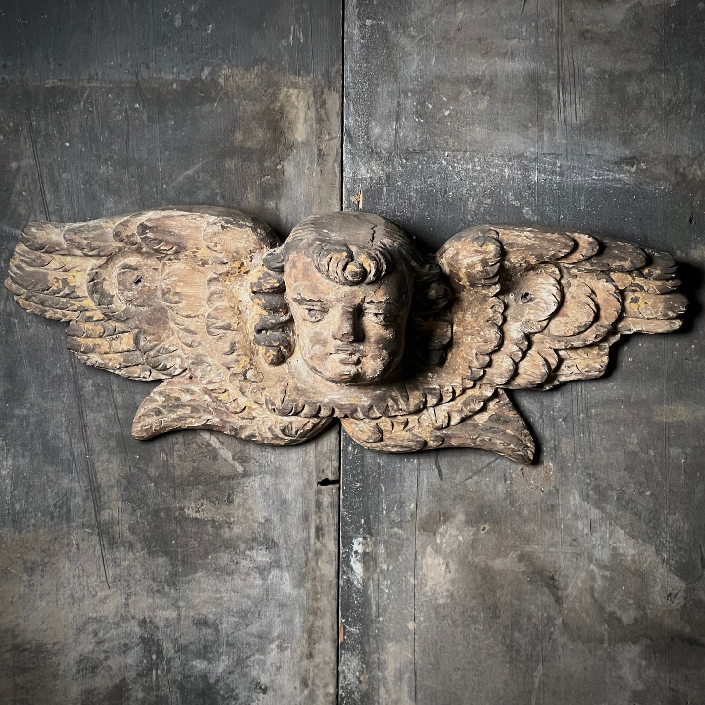 French Carved Angel Wall Frieze c.1750