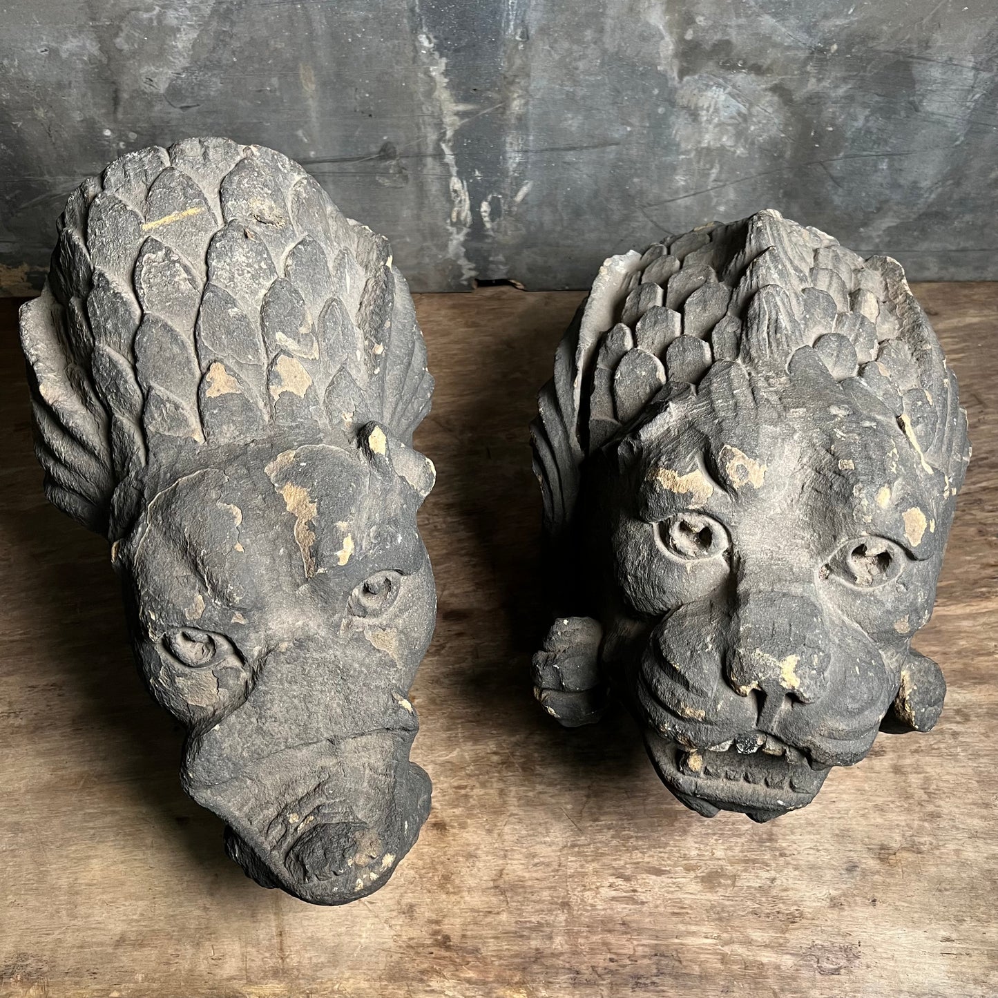 Large Pair of Gothic Revival Gargoyles