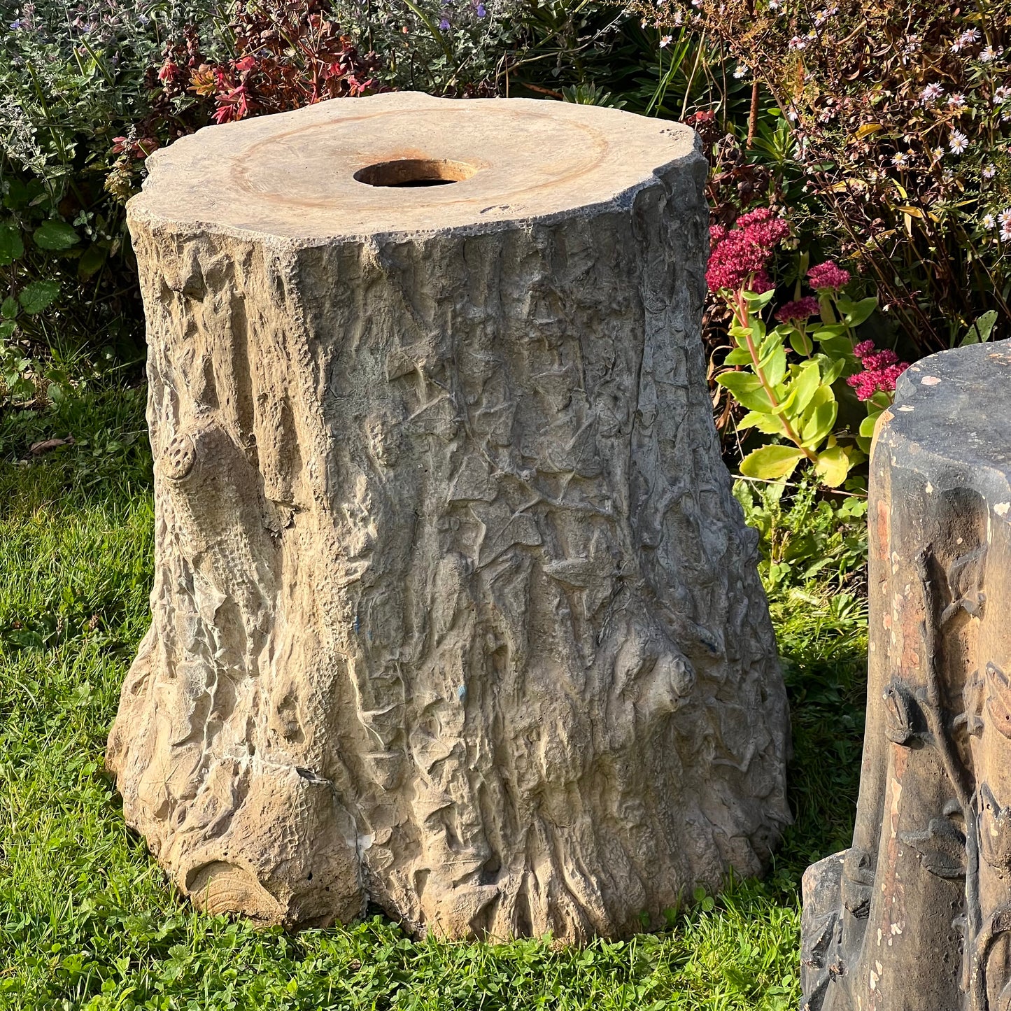 Pair of English Terracotta Tree Stump or Stumpery Pedestals by Gibbs & Canning, Tamworth c.1870