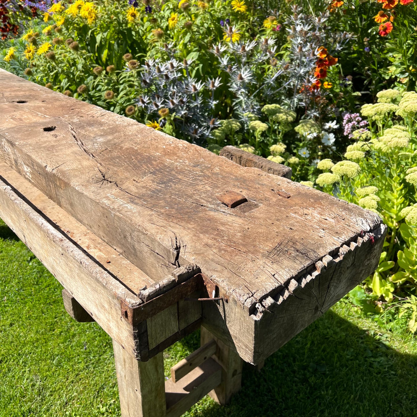 Rustic French Workbench Console c.1880