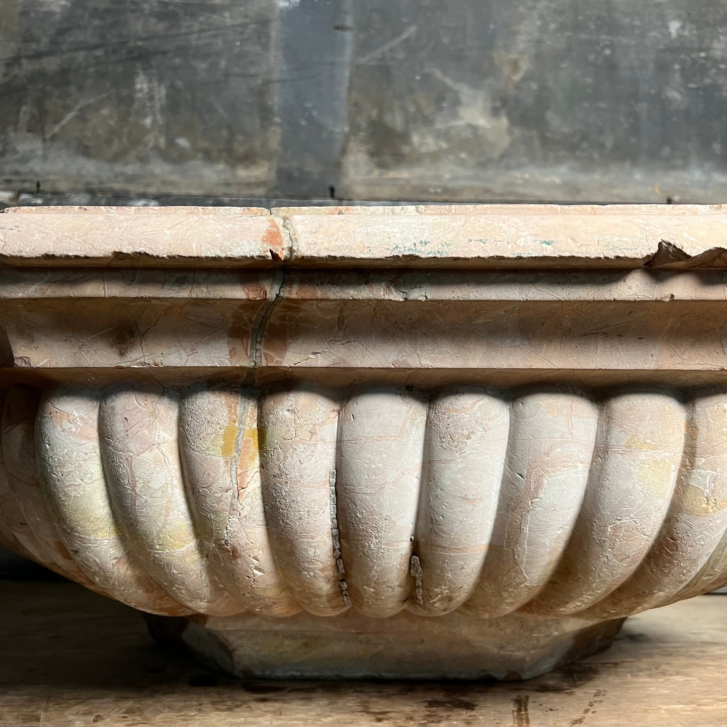 Venetian Font c.1750 in Rosa Antico Sicilian Marble