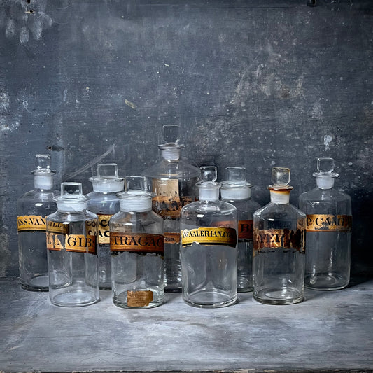 Collection of Nine Apothecary Bottles c.1840-1860