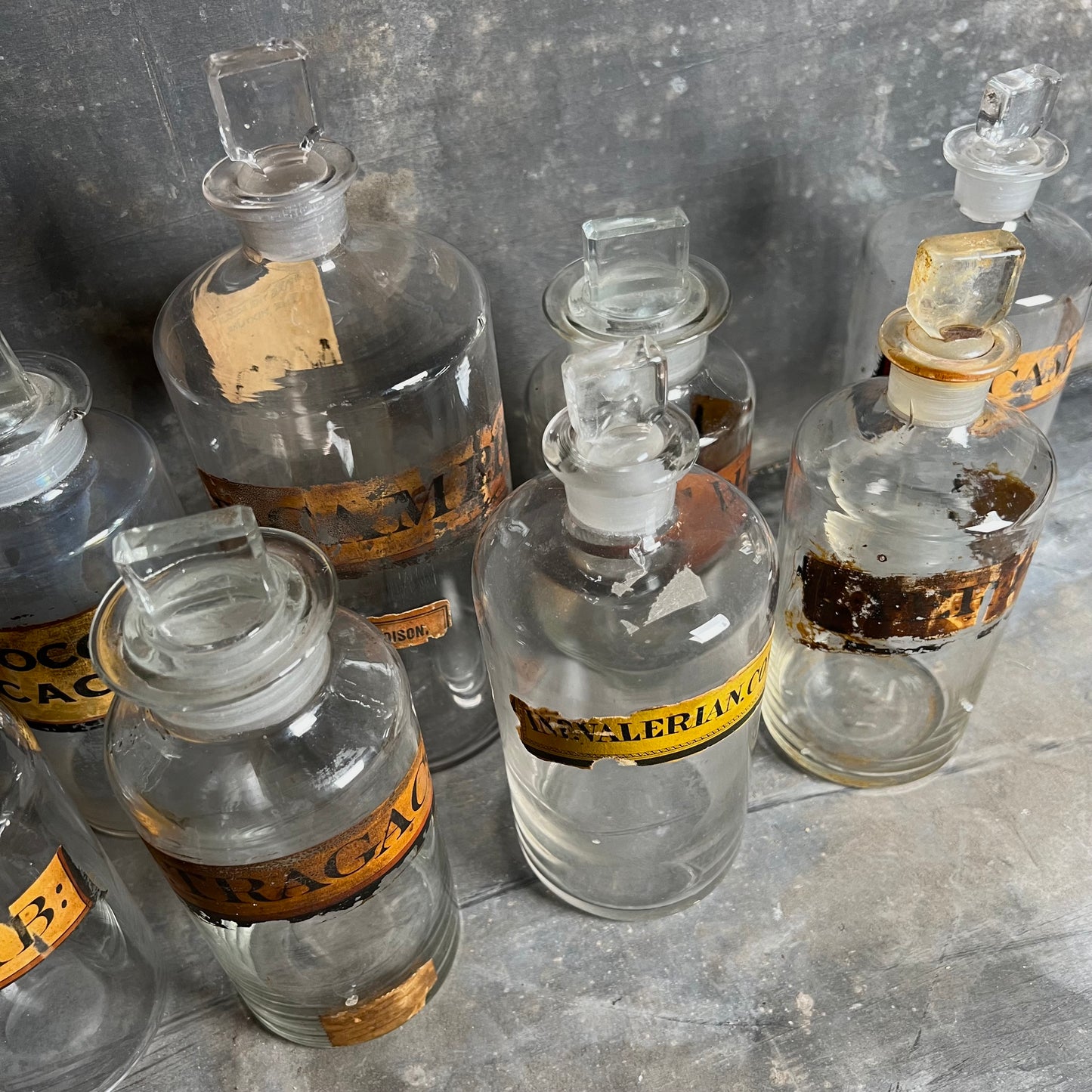 Collection of Nine Apothecary Bottles c.1840-1860