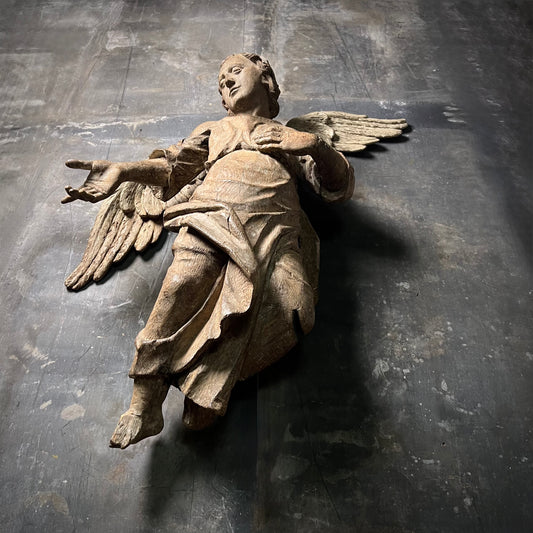 Large Baroque Carved Wooden Angel, c. 1680–1720