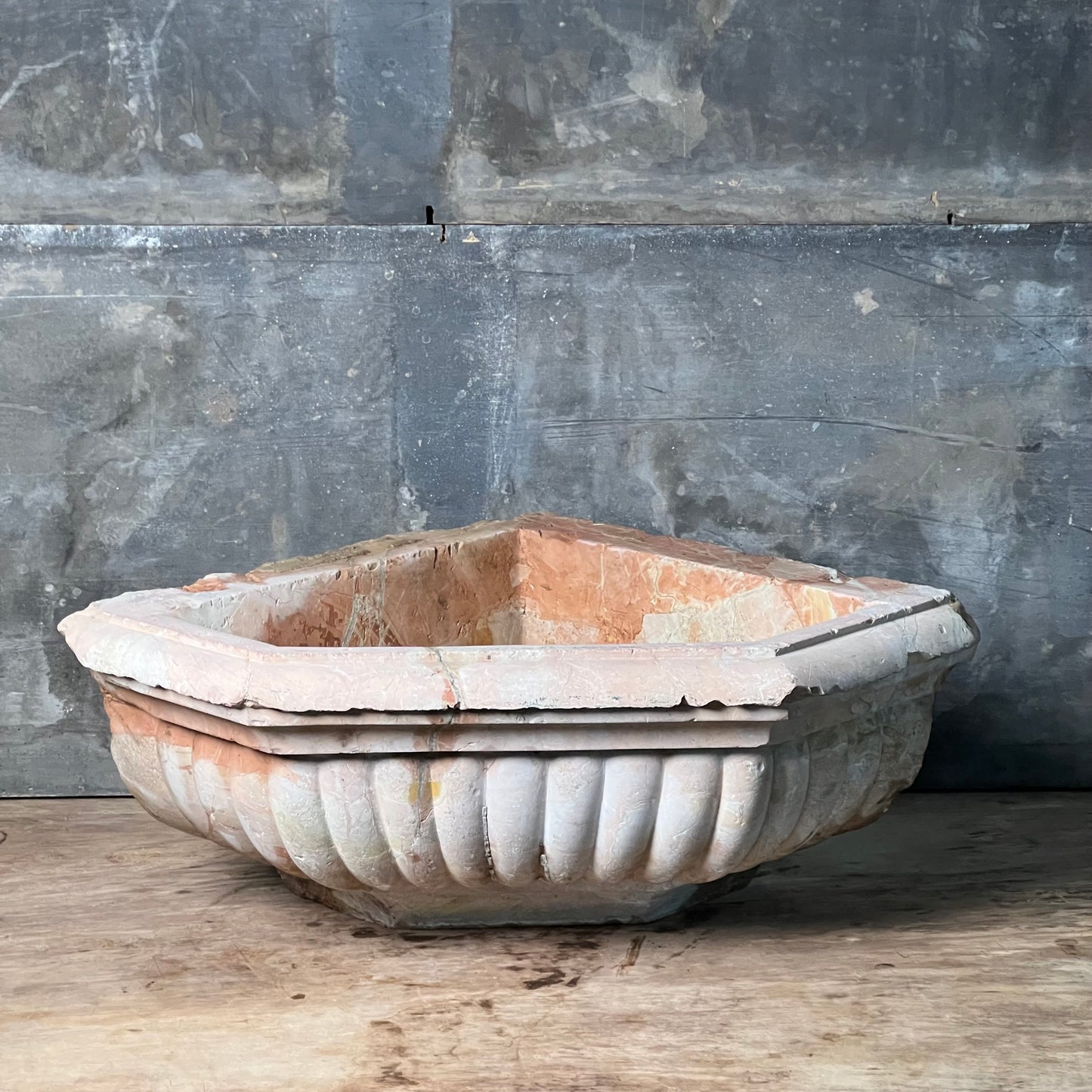 Venetian Font c.1750 in Rosa Antico Sicilian Marble