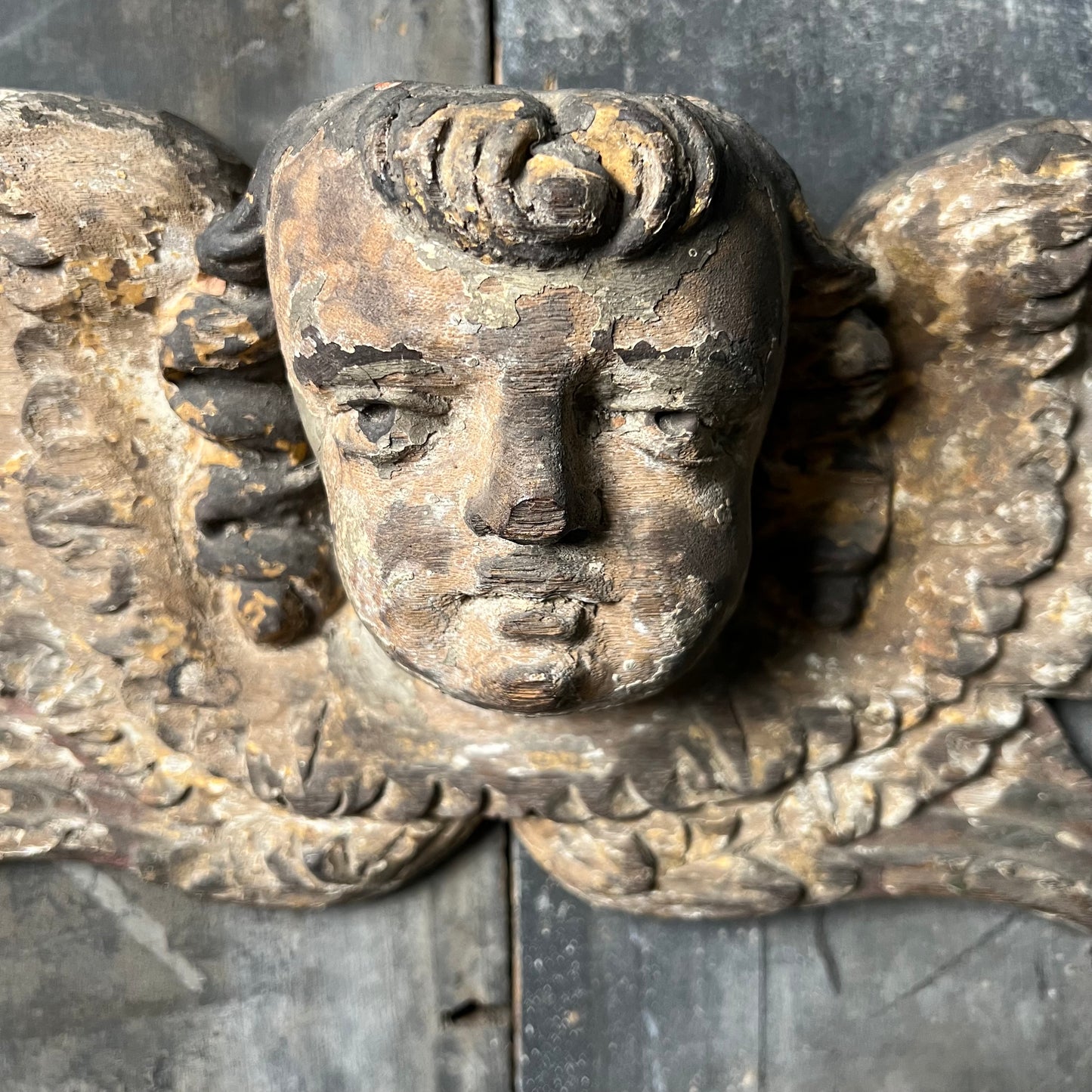 French Carved Angel Wall Frieze c.1750