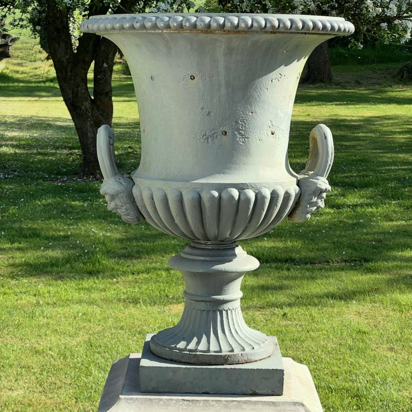Grand Scale Pair of Handyside Campana Urns & Plinths c.1880