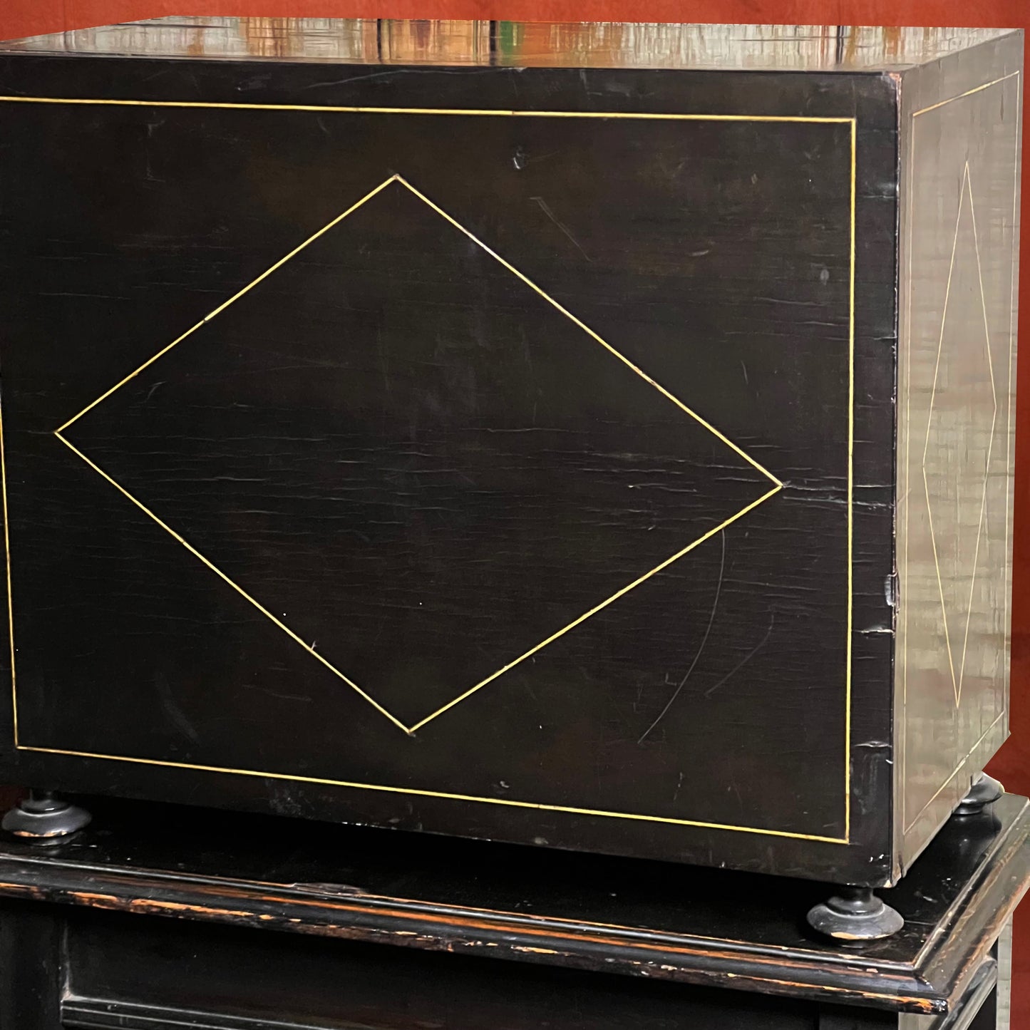 Italian Collector’s Table Cabinet, 17th Century – Ebonised with Ivory Inlay