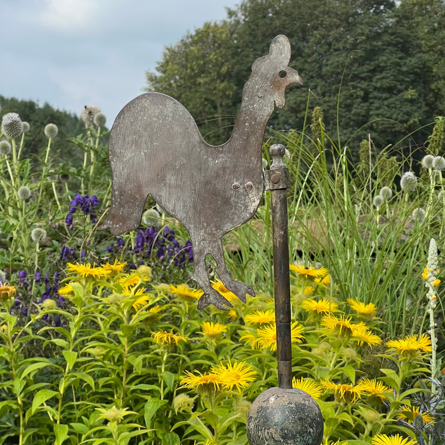 English Folk Art Cockerel Weathervane c.1880