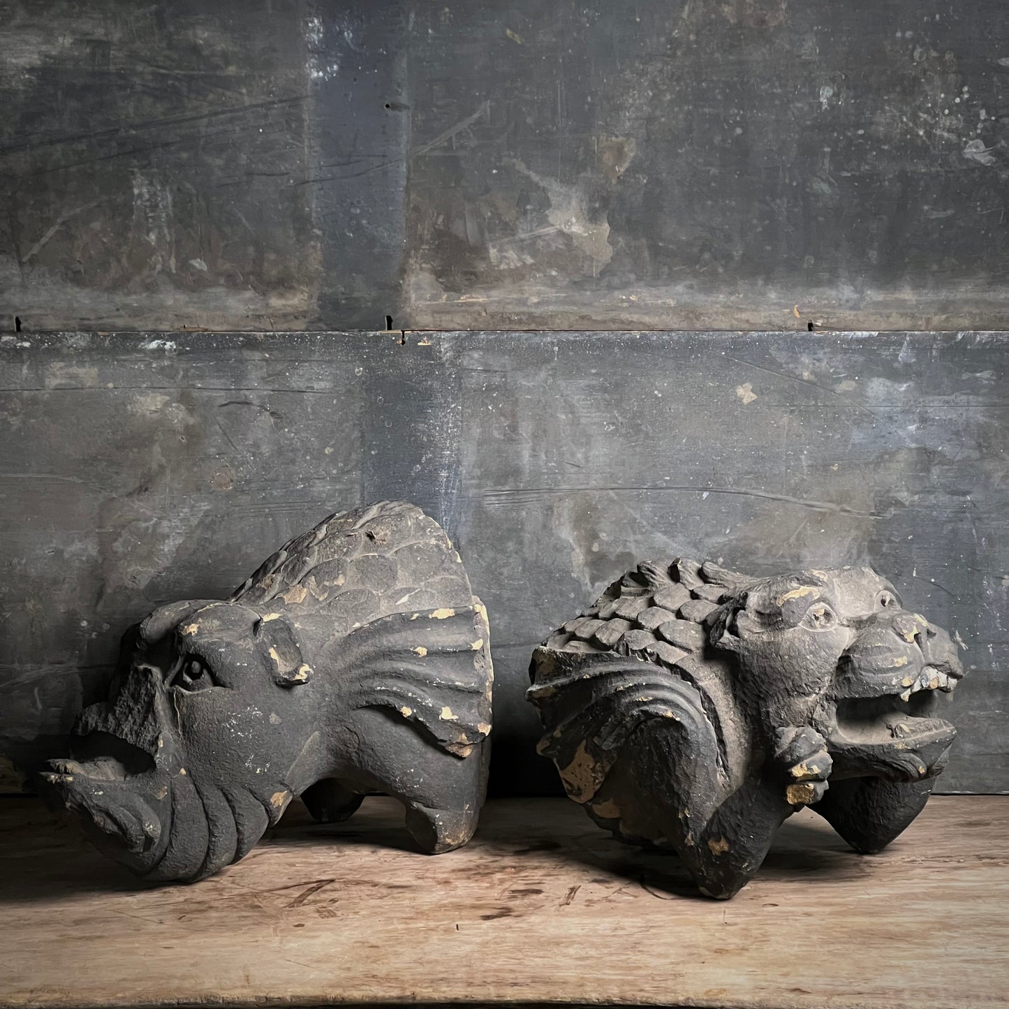 Large Pair of Gothic Revival Gargoyles