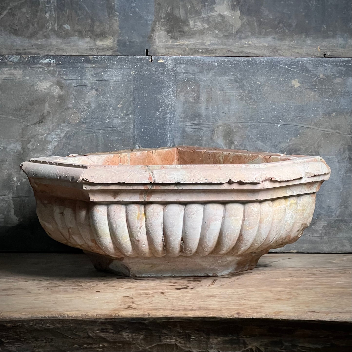 Venetian Font c.1750 in Rosa Antico Sicilian Marble