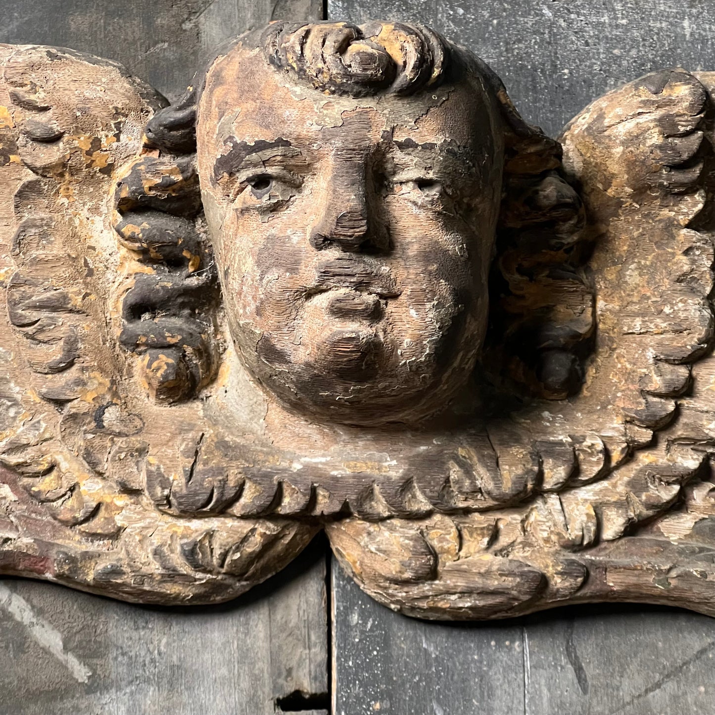 French Carved Angel Wall Frieze c.1750