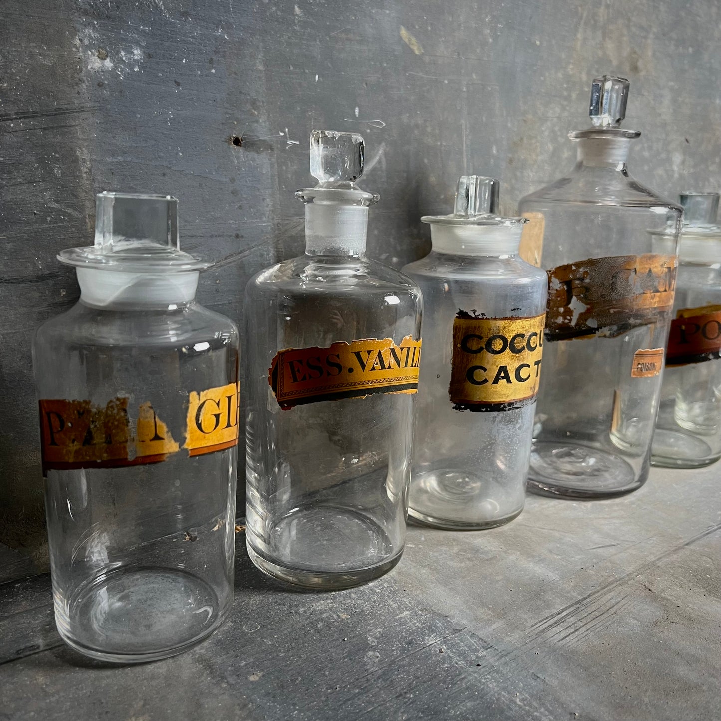 Collection of Nine Apothecary Bottles c.1840-1860