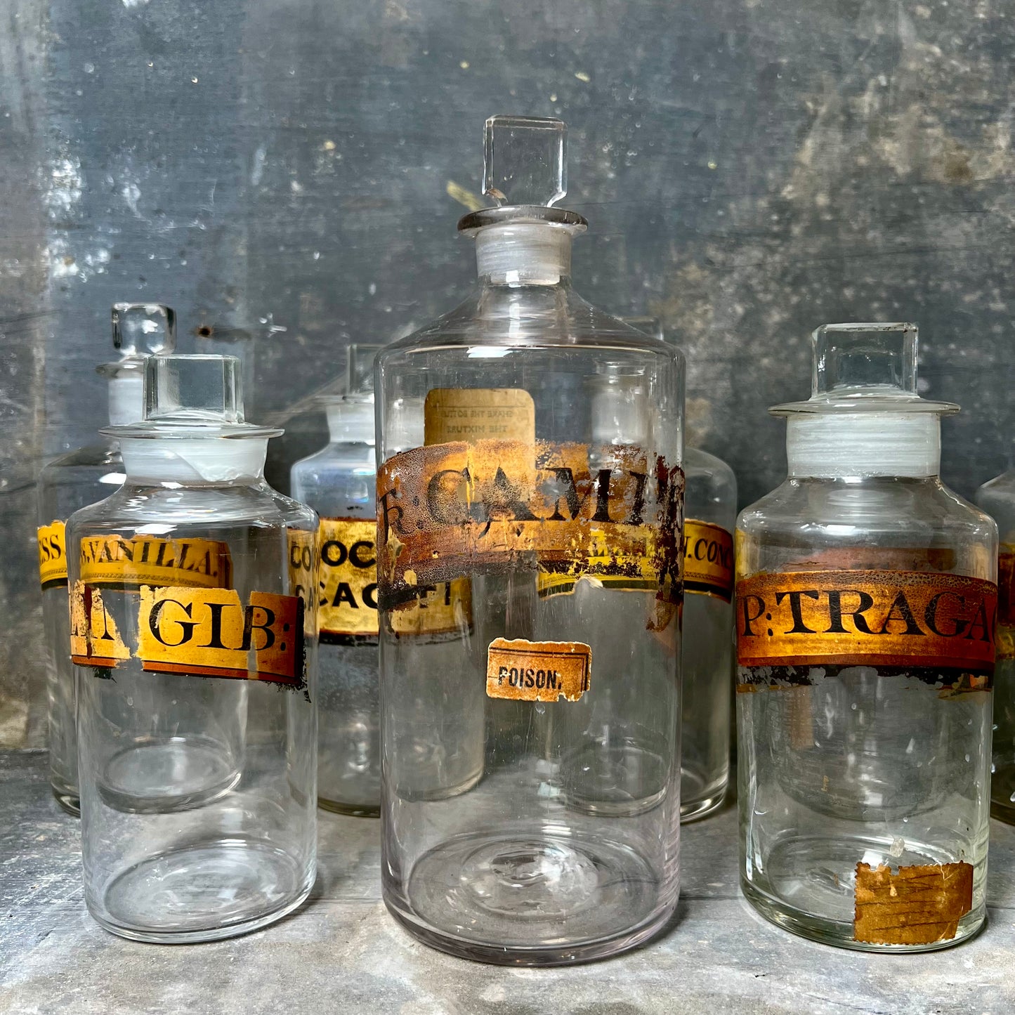 Collection of Nine Apothecary Bottles c.1840-1860