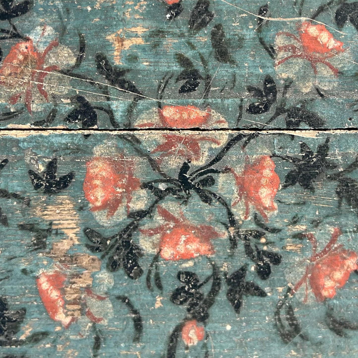 Swedish Painted Marriage Box (Hälsingland Style), Dated 1805