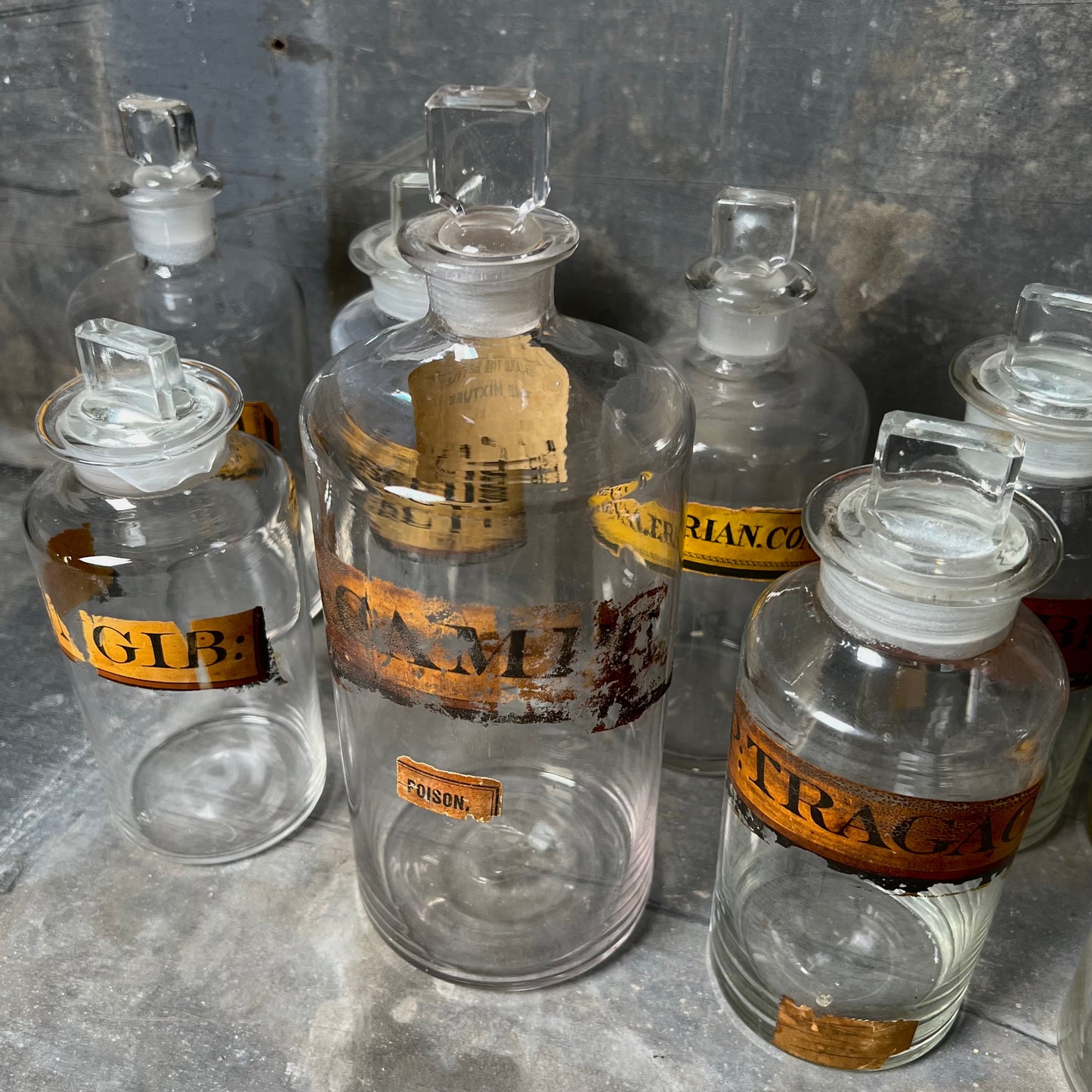 Collection of Nine Apothecary Bottles c.1840-1860