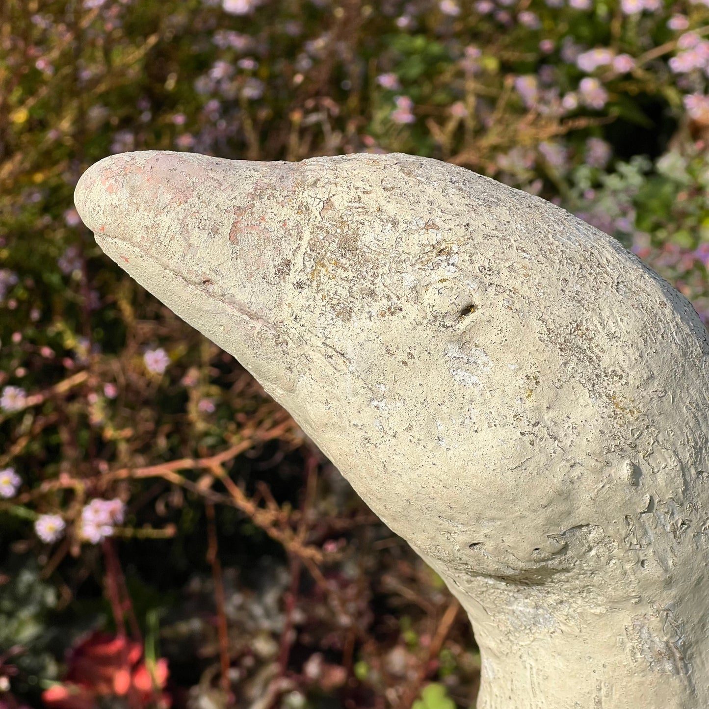 Pair of French Composite Stone Geese Mid-20th Century