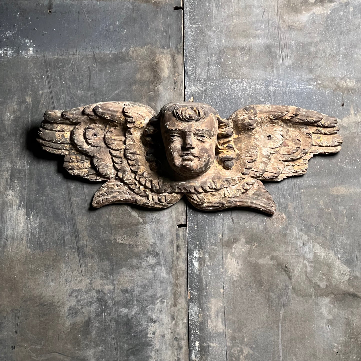 French Carved Angel Wall Frieze c.1750