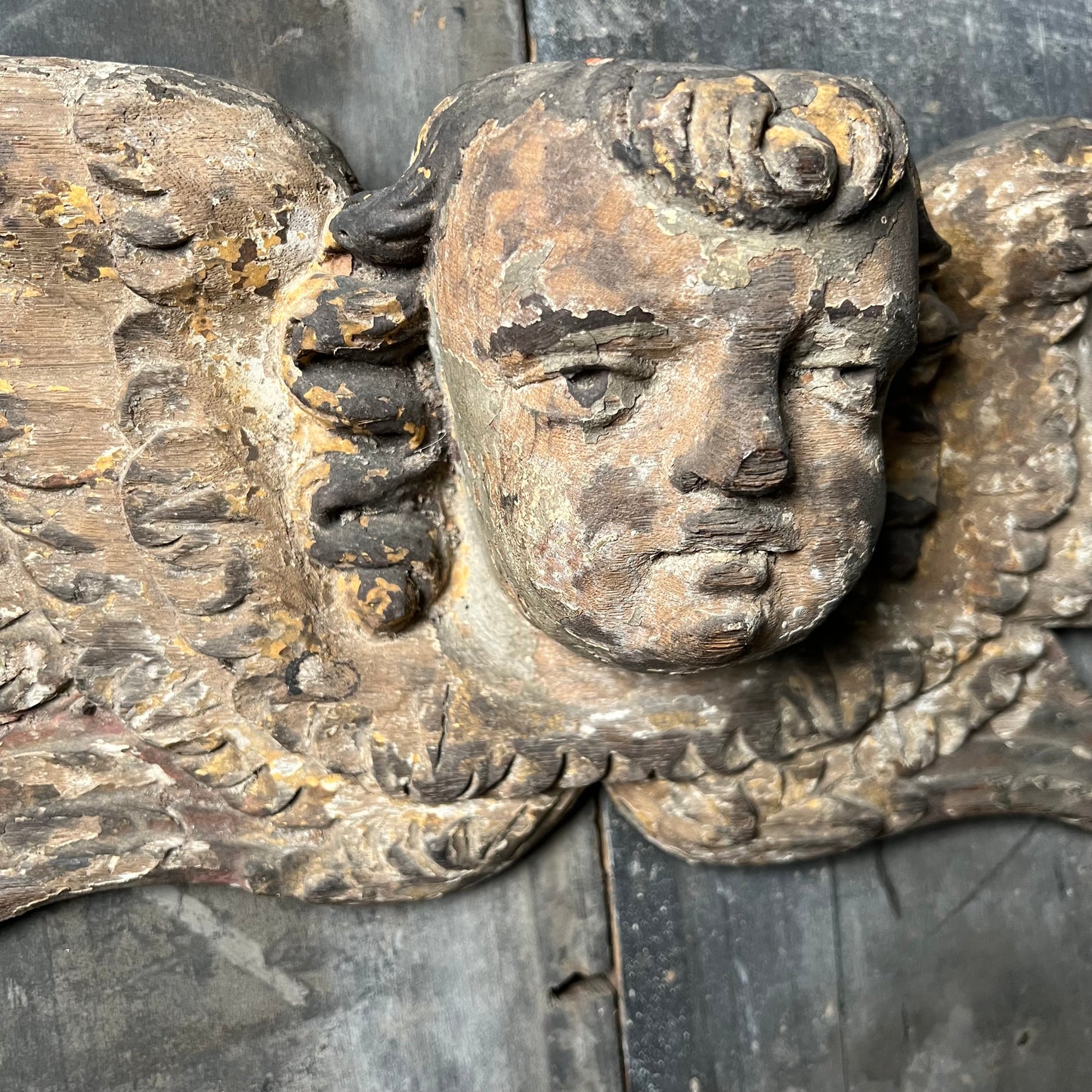 French Carved Angel Wall Frieze c.1750