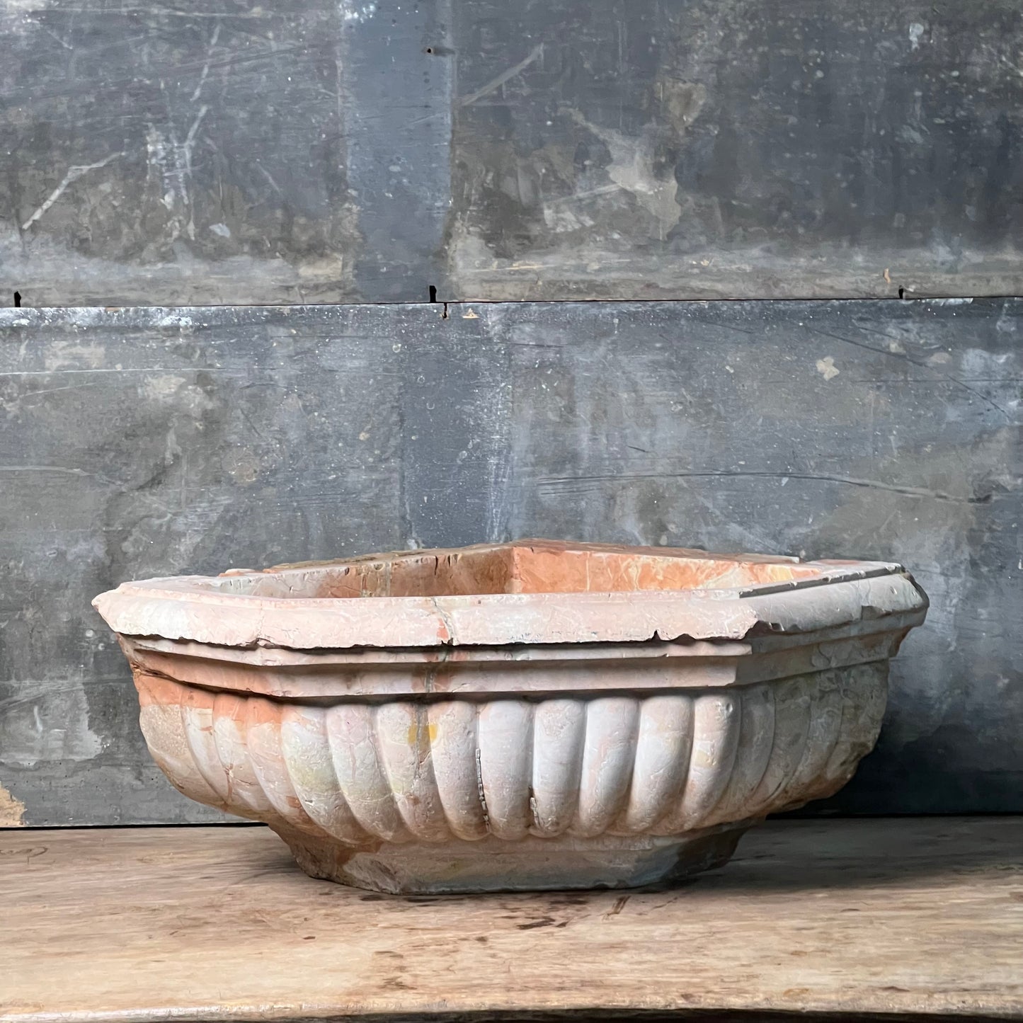 Venetian Font c.1750 in Rosa Antico Sicilian Marble