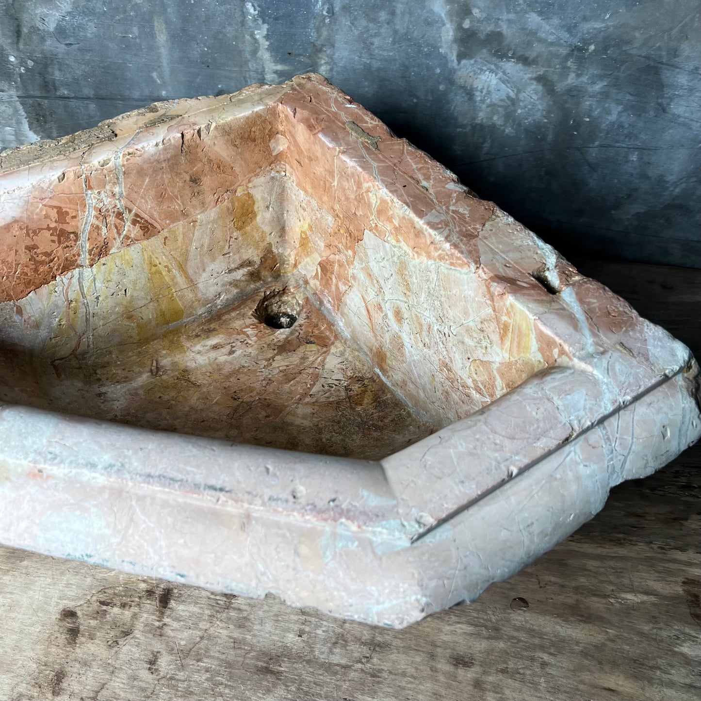 Venetian Font c.1750 in Rosa Antico Sicilian Marble