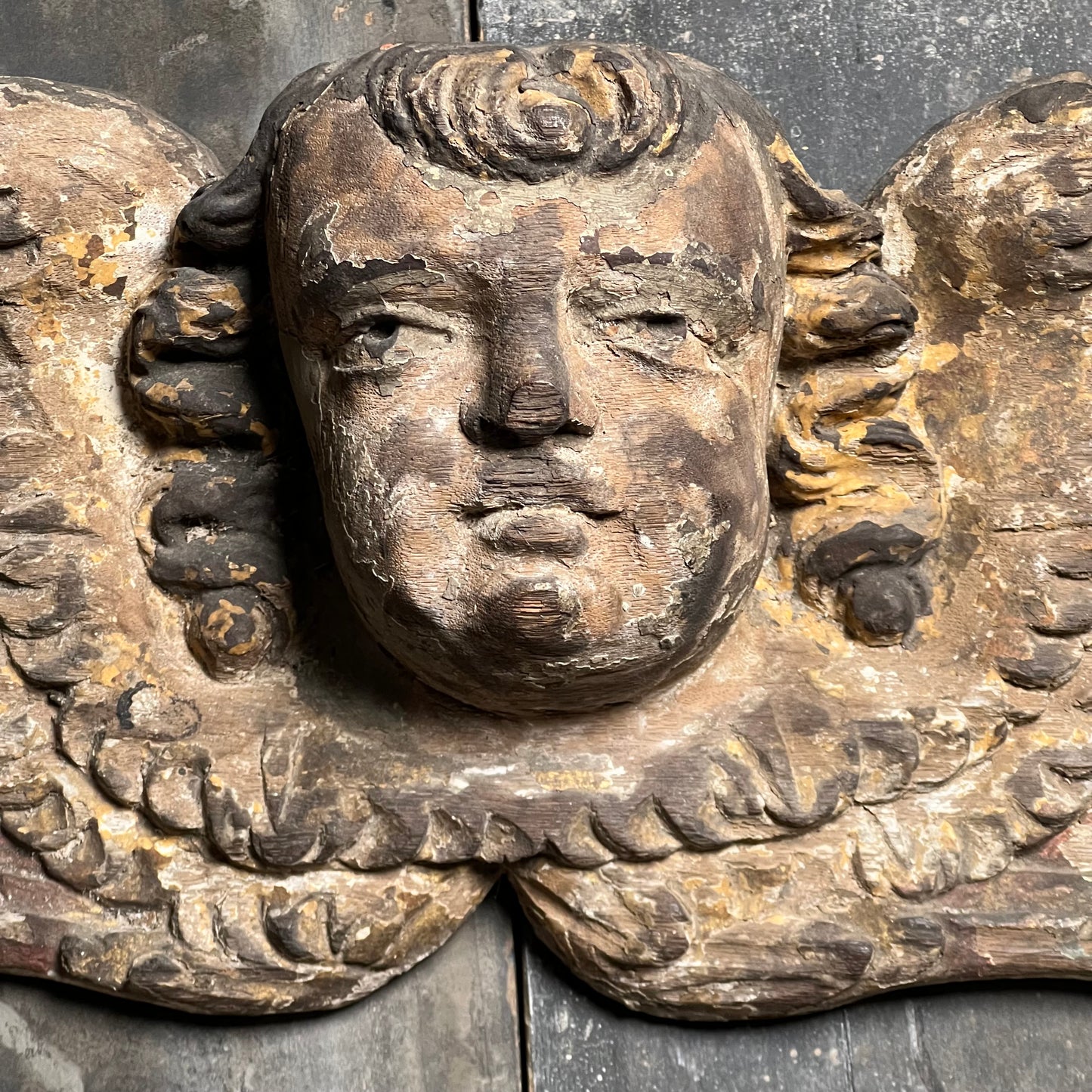 French Carved Angel Wall Frieze c.1750