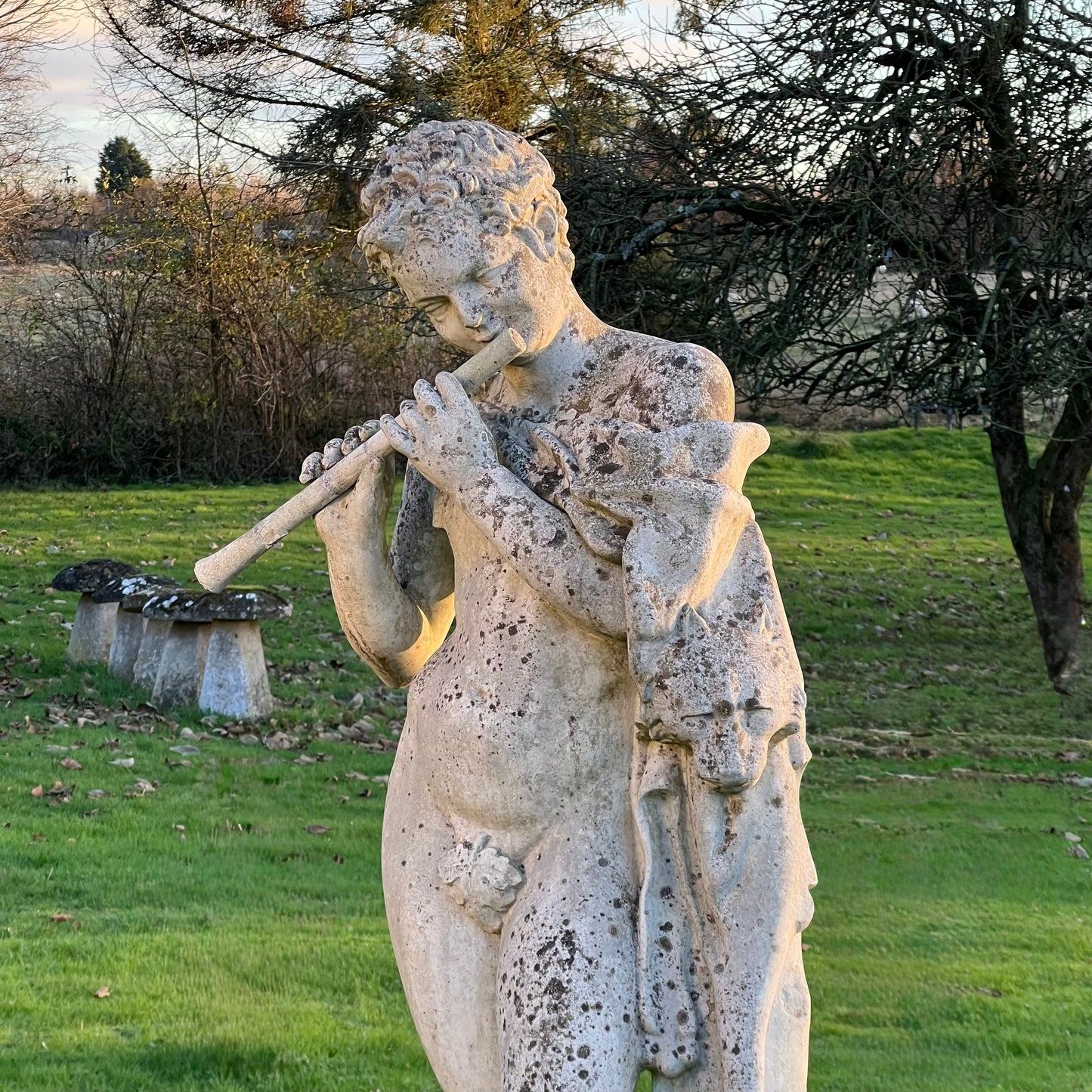 Mid-20th Century Composite Stone Statue of Pan