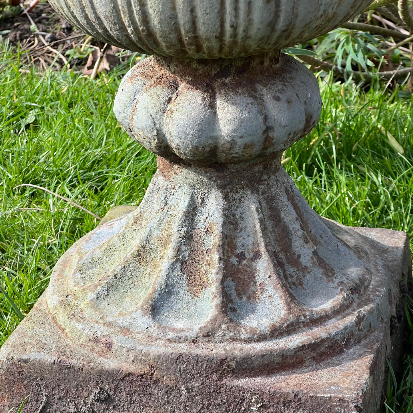 Pair of English Tulip Shaped Cast Iron Urns c.1880