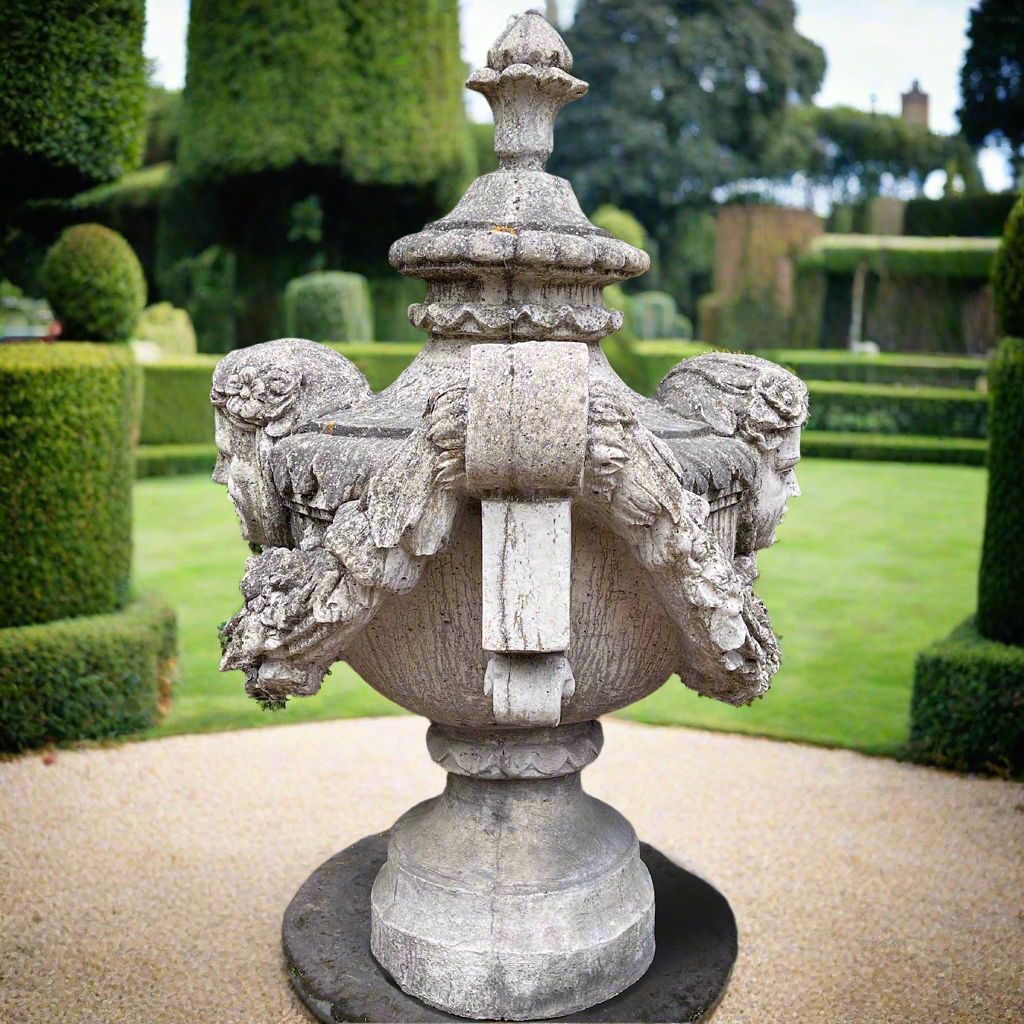 Giant Centrepiece Urn with Gothic Heads