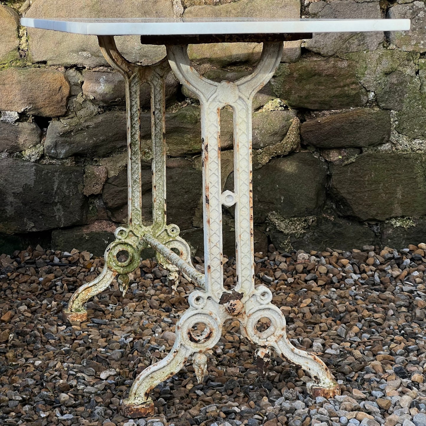 French Carrara Marble Topped Bistro Table c.1890