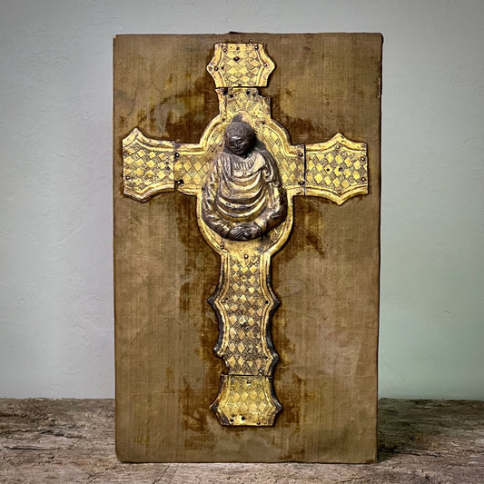 Gilded Copper Astylar Italian Lombardy Processional Cross 15th Century